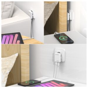 Laidinis įkroviklis 4smarts FlatPlug Duos 20W GaN USB-C + USB-A baltos spalvos - Image 6