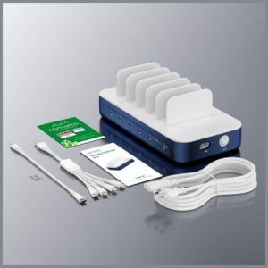 Charging station 4smarts Team 100W with cable set navy blue - Image 10