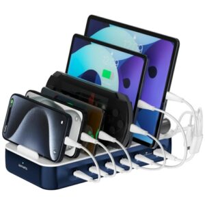 Charging station 4smarts Team 100W with cable set navy blue