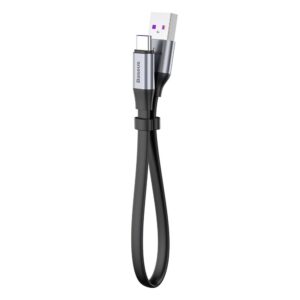 Baseus Simple flat cable USB cable / USB Type C SuperCharge 5A 40W Quick Charge 3.0 QC 3.0 23cm pilkos spalvos (CATMBJ-BG1) - Image 3