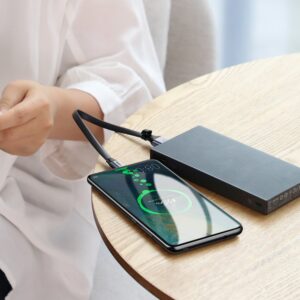 Baseus Simple flat cable USB cable / USB Type C SuperCharge 5A 40W Quick Charge 3.0 QC 3.0 23cm pilkos spalvos (CATMBJ-BG1) - Image 8