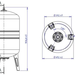 Vertikalioji hidroforo talpa Varem US100362CS0A2000, 100 l - Image 2