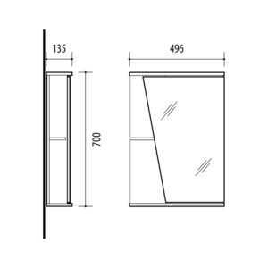 Vonios spintelė su veidrodžiu Riva SV49 - Image 2