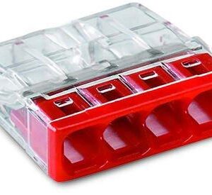 Laidų jungė Wago 2273-204/5, 4 x 0,5-2,5 mm², 450 V, 5 vnt.