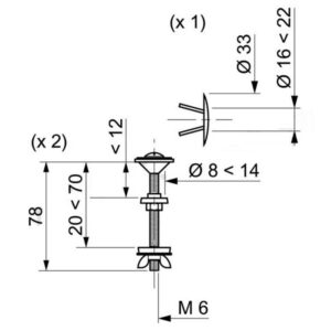 Unitazo bakelio tvirtinimo varžtų rinkinys M21/K - Image 3