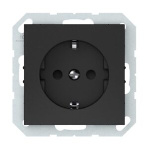 Kištukinis lizdas VILMA QR1000, su įž., mat. juodos spalvos