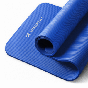 Wozinsky exercise mat 181 x 63 x 0.9 cm thick gymnastic yoga mat blue