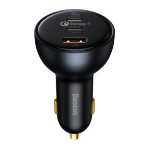 Baseus TZCCZM-0G USB-A / USB-C car charger 160W PPS / QC 5 / PD - pilkos spalvos