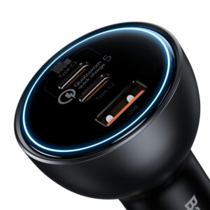 Baseus TZCCZM-0G USB-A / USB-C car charger 160W PPS / QC 5 / PD - pilkos spalvos - Image 7
