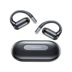 AWEI Bluetooth 5.4 ausinės OWS T93+ docking station juodos spalvos - Image 2