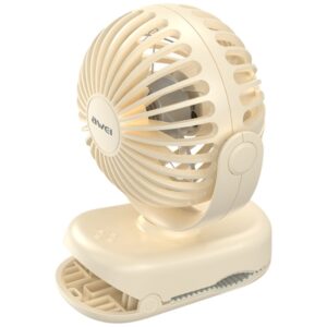Mini desk fan AWEI F45 with clip 1200mAh baltos spalvos - Image 3
