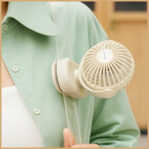 Mini desk fan AWEI F45 with clip 1200mAh baltos spalvos - Image 6