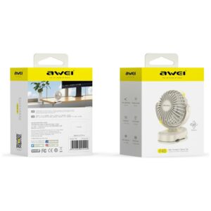 Mini desk fan AWEI F45 with clip 1200mAh baltos spalvos - Image 8