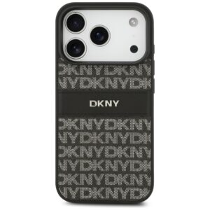 Dėklas DKNY Repeat Texture Pattern with Tonal Stripe skirtas Apple iPhone 17 Pro Max juodos spalvos - Image 3