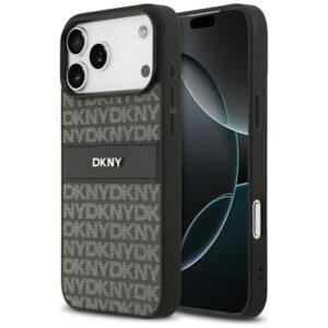 Dėklas DKNY Repeat Texture Pattern with Tonal Stripe skirtas Apple iPhone 17 Pro Max black - Image 1