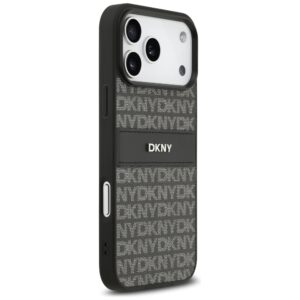 Dėklas DKNY Repeat Texture Pattern with Tonal Stripe skirtas Apple iPhone 17 Pro Max black - Image 4