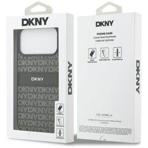 Dėklas DKNY Repeat Texture Pattern with Tonal Stripe skirtas Apple iPhone 17 Pro Max black - Image 8