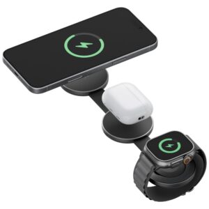 Belaidis įkroviklis Energea Alumag Trio 3in1 Qi2 15W graphite - Image 3