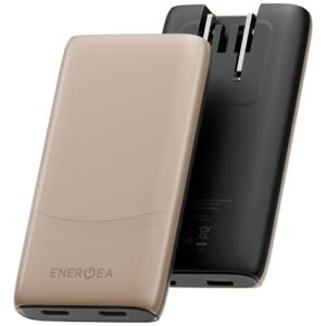 Laidinis įkroviklis Energea TravelWorld Edge 65W 2xUSB-C PD/PPS/QC3.0 (US/UK/EU) aukso spalvos