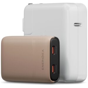Laidinis įkroviklis Energea TravelWorld Edge 65W 2xUSB-C PD/PPS/QC3.0 (US/UK/EU) aukso spalvos - Image 2