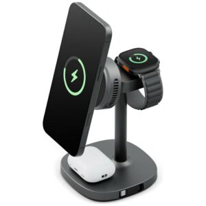 Įkrovimo stotelė Energea MagArctic Stand 4in1 Qi2 su aušintuvu and cable graphite