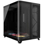 Corsair AIR 5400 RS-R ARGB PC Case, Mid Tower, Tempered Glass, RGB - Black, includes 3x 120mm Fans