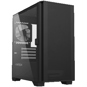 Montech AIR 100 LITE PC Case, Mid Tower, Micro-ATX, Tempered Glass - Black