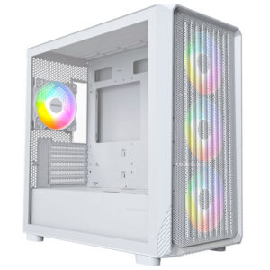 Montech X5M PC Case, Mid Tower, Micro-ATX, ARGB, Tempered Glass - White