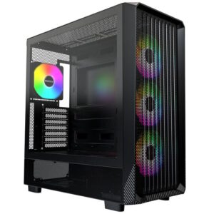Montech X5 PC Case, Mid Tower, E-ATX, ARGB, Tempered Glass - Black