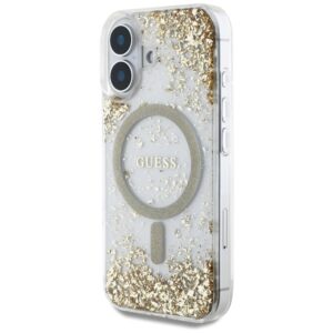 Guess HC Resin Bottom Glitter dėklas skirtas Apple iPhone 16 MagSafe gold - Image 2