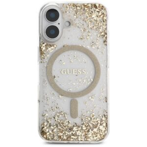 Guess HC Resin Bottom Glitter dėklas skirtas Apple iPhone 16 MagSafe gold - Image 3