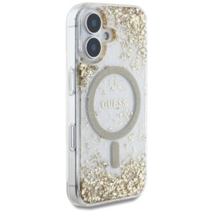 Guess HC Resin Bottom Glitter dėklas skirtas Apple iPhone 16 MagSafe gold - Image 4