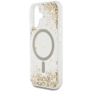 Guess HC Resin Bottom Glitter dėklas skirtas Apple iPhone 16 MagSafe gold - Image 6