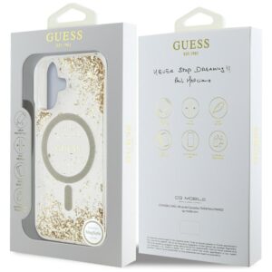 Guess HC Resin Bottom Glitter dėklas skirtas Apple iPhone 16 MagSafe gold - Image 8
