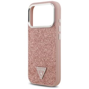 Guess Glitter Triangle Logo MagSafe dėklas skirtas Apple iPhone 17 Pro rožinės spalvos - Image 6