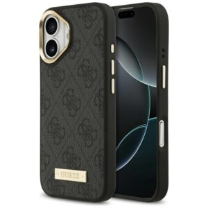 Guess 4G Logo Plate MagSafe dėklas skirtas Apple iPhone 17 juodos spalvos - Image 1