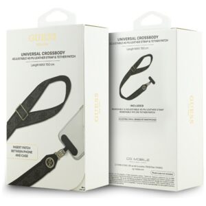 Universal lanyard Guess CBDY 4G Tether Patch Strass Metal Logo juodos spalvos - Image 5