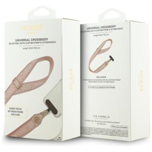 Universal lanyard Guess CBDY 4G Tether Patch Strass Metal Logo pink - Image 5