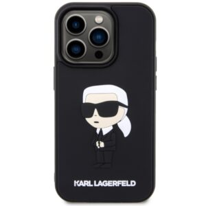 Karl Lagerfeld KLHCP14X3DRKINK Apple iPhone 14 Pro Max 6.7" juodos spalvos hardcase Rubber Ikonik 3D - Image 3