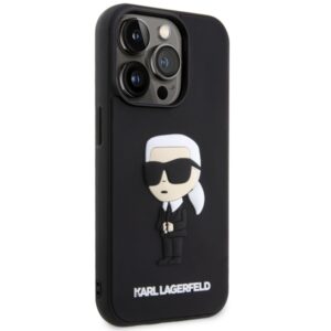 Karl Lagerfeld KLHCP14X3DRKINK Apple iPhone 14 Pro Max 6.7" juodos spalvos hardcase Rubber Ikonik 3D - Image 4