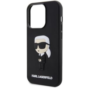 Karl Lagerfeld KLHCP14X3DRKINK Apple iPhone 14 Pro Max 6.7" juodos spalvos hardcase Rubber Ikonik 3D - Image 6