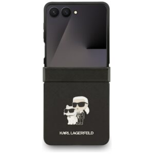 Karl Lagerfeld Saffiano Karl&Choupette Pin dėklas skirtas Samsung Galaxy Z Flip7 Black - Image 2