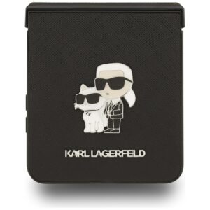 Karl Lagerfeld Saffiano Karl&Choupette Pin dėklas skirtas Samsung Galaxy Z Flip7 Black - Image 5