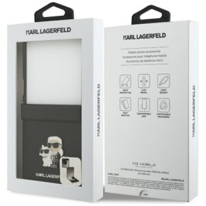 Karl Lagerfeld Saffiano Karl&Choupette Pin dėklas skirtas Samsung Galaxy Z Flip7 Black - Image 8