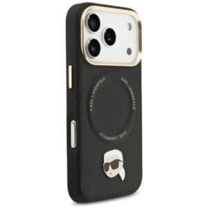 Karl Lagerfeld Big Strap Karl Metal Logo MagSafe dėklas skirtas Apple iPhone 17 Pro Black - Image 4