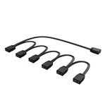 Akasa aRGB splitter cable, 1-to-6, 3-pin - black