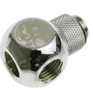 Bitspower adapteris T formos skirstytuvas G1/4 colio AG į 2x G1/4 colio IG – pasukamas, TII, blizgios sidabrinės spalvos - Image 2