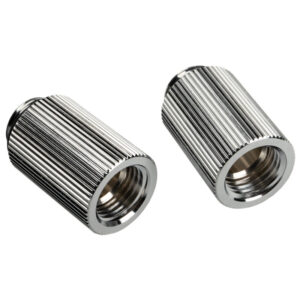Bitspower Touchaqua Adapter straight G1/4 inch male to G1/4 inch female - 2 pack, 25mm, silver - Image 1