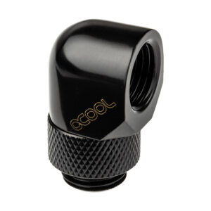 Alphacool Eiszapfen Adapter 90 Degree G1/4 inch Male to G1/4 inch Female - Rotatable, Black