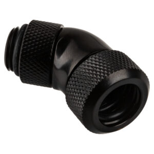 Alphacool Eiszapfen Connector 45 Degrees G1/4 Inch Female Thread to 13mm OD Hard Tube - Black - Image 1